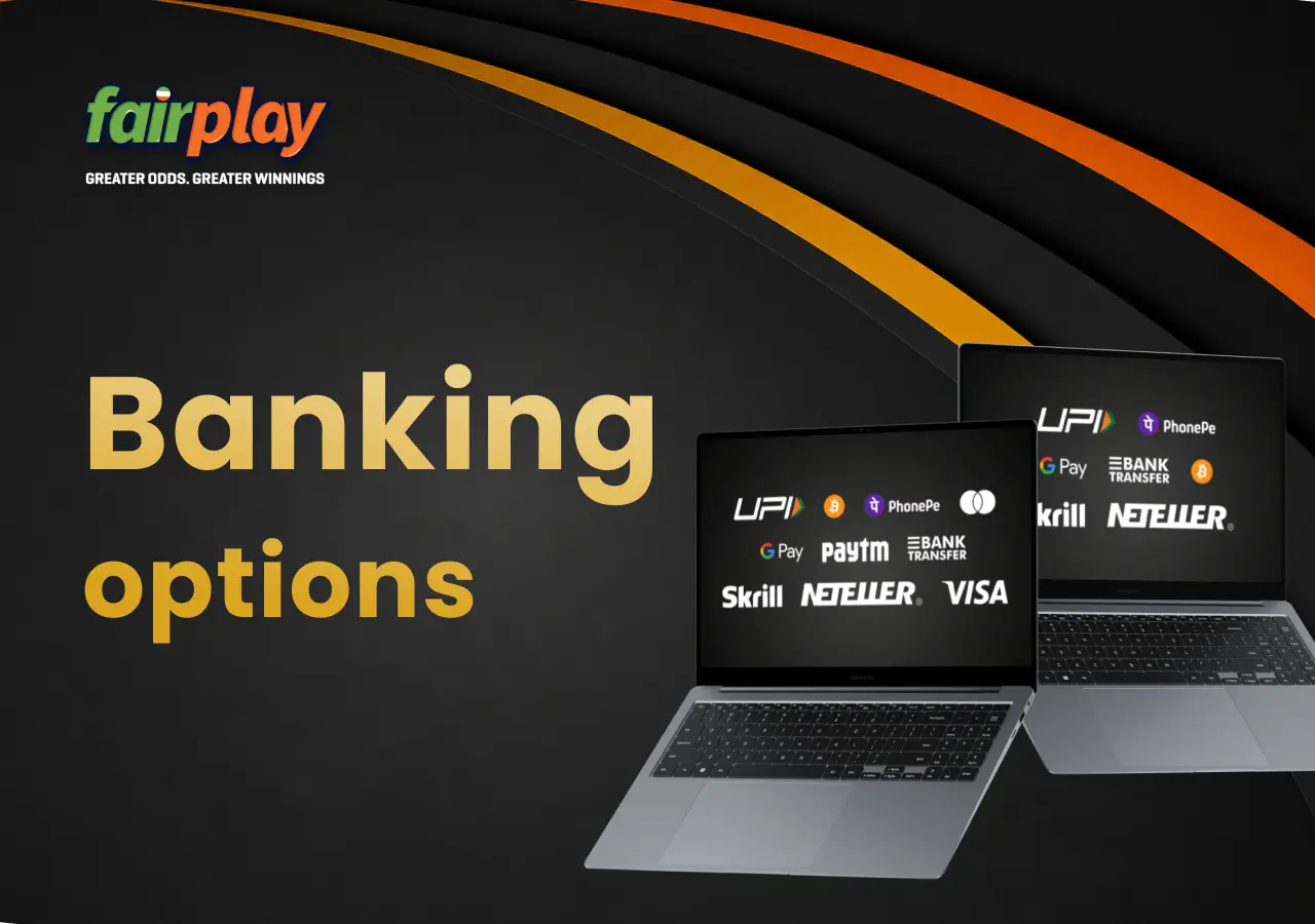Laptop showing FairPlay deposit and withdrawal methods